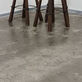 Vintage set of 3 Brutalist bar stools