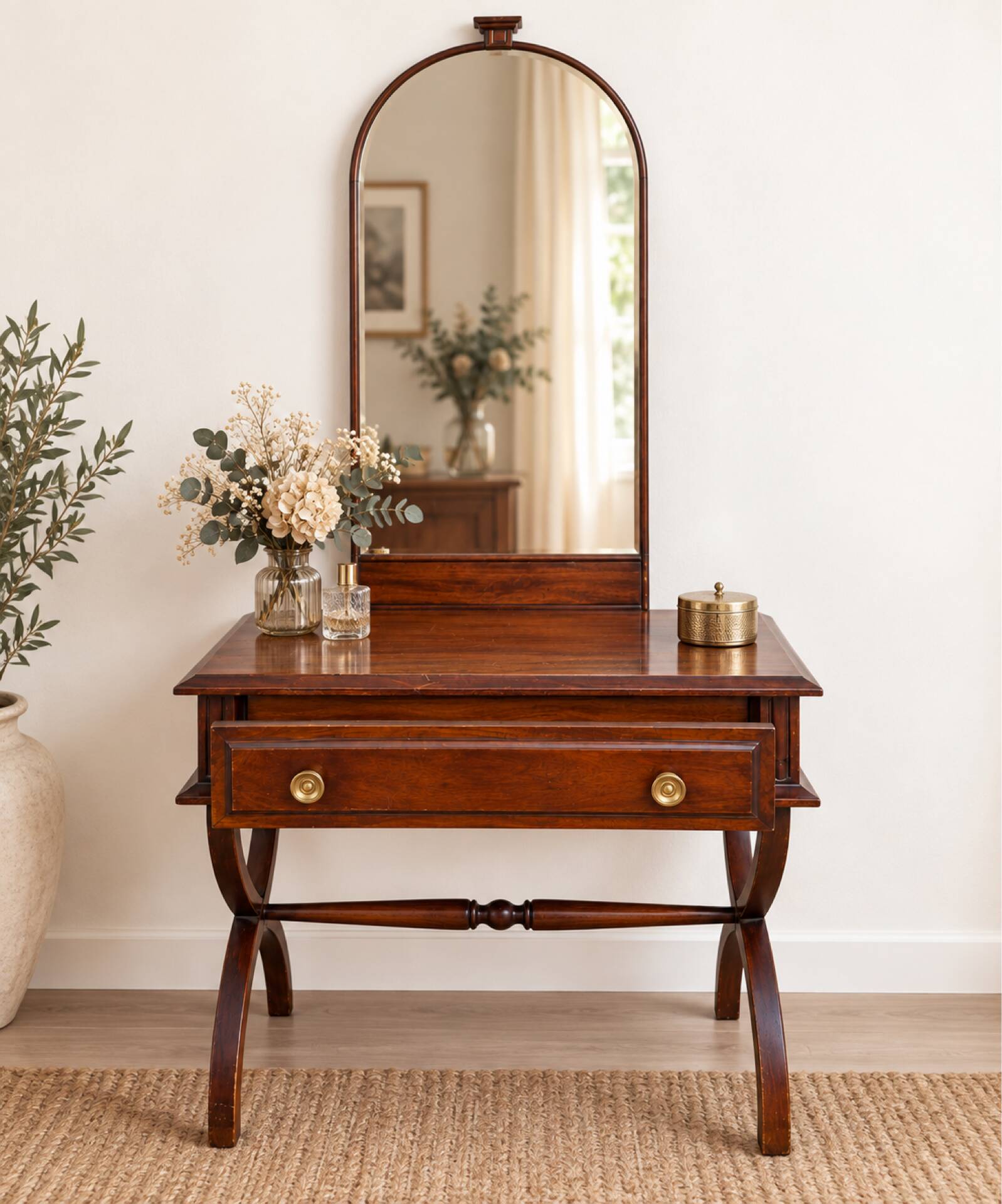 Solid wood dresser in traditional Empire style