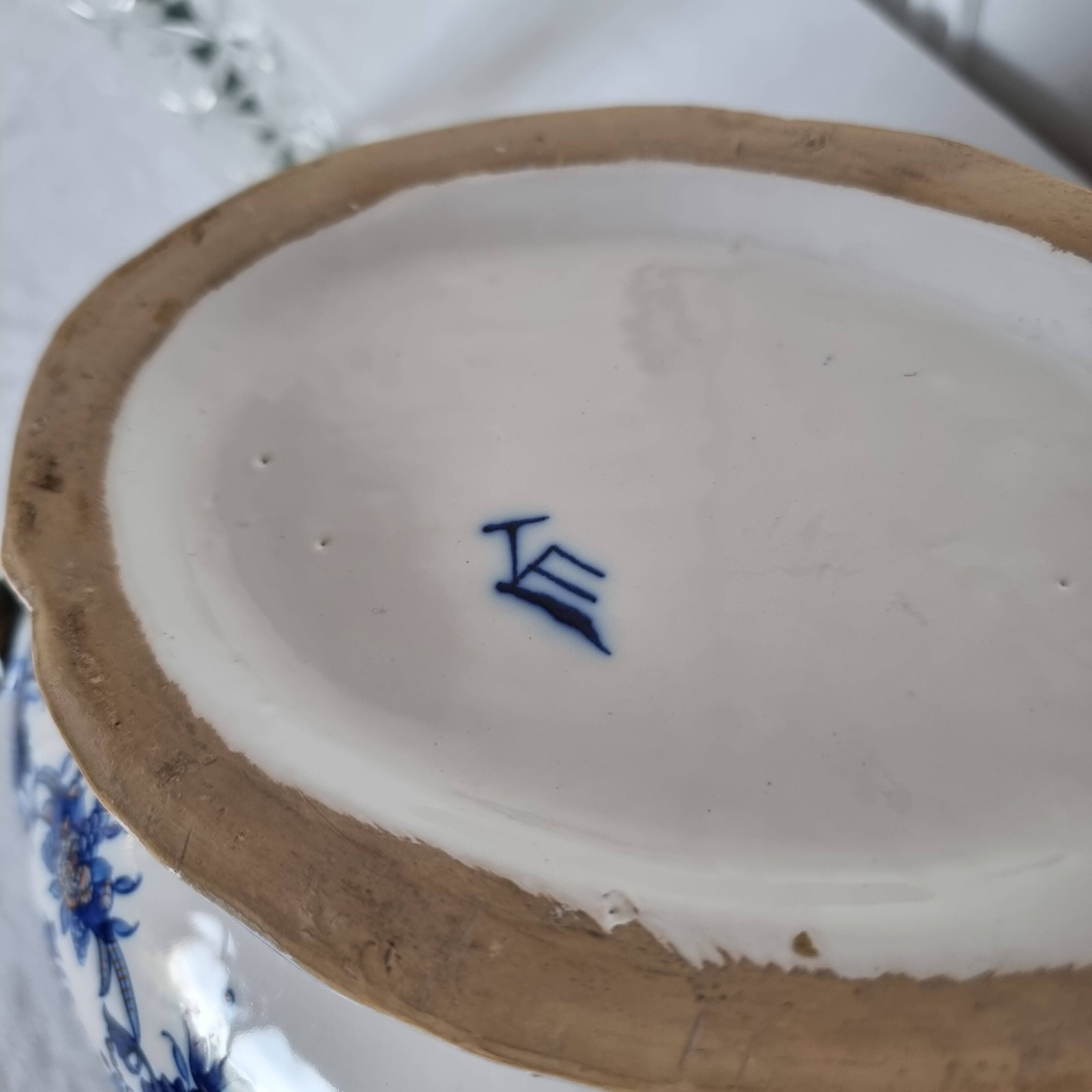 Antique earthenware tureen by Émile Tessier (1887-1971), Malicorne, France