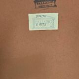 miroir mural Palladio, Italie, 1970 – Décor rouge et dorure patinée