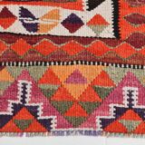 3x10 Kilim Pumpkin Orange Wool Runner Rug, 90x300Cm