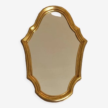 Miroir baroque cadre bois plâtre dorée 33X22cm