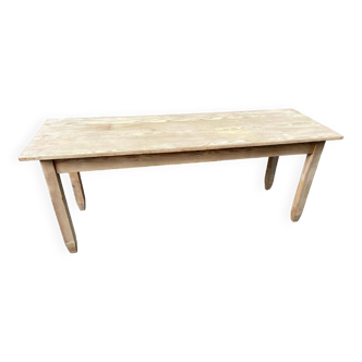 Large Alsatian bistro coffee table in raw natural fir French bistro table 1930