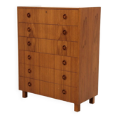 Scandinavian "tallboy" chest of drawers in teak, Sweden, 1960