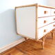 Rattan dresser, natural and white color, 1970s