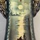 Pair of Art Nouveau slipware vases, hand-painted decoration.