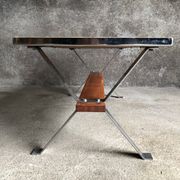 Ceramic coffee table and chrome and wood legs, Juliette Belarti, 1960