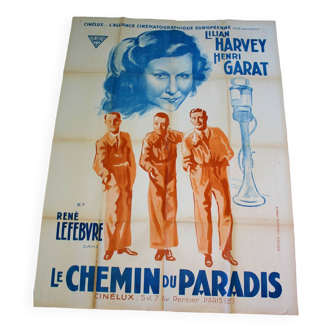 Affiche cinéma originale "Le Chemin du Paradis" 1930 Lilian Harvey 120x160 cm