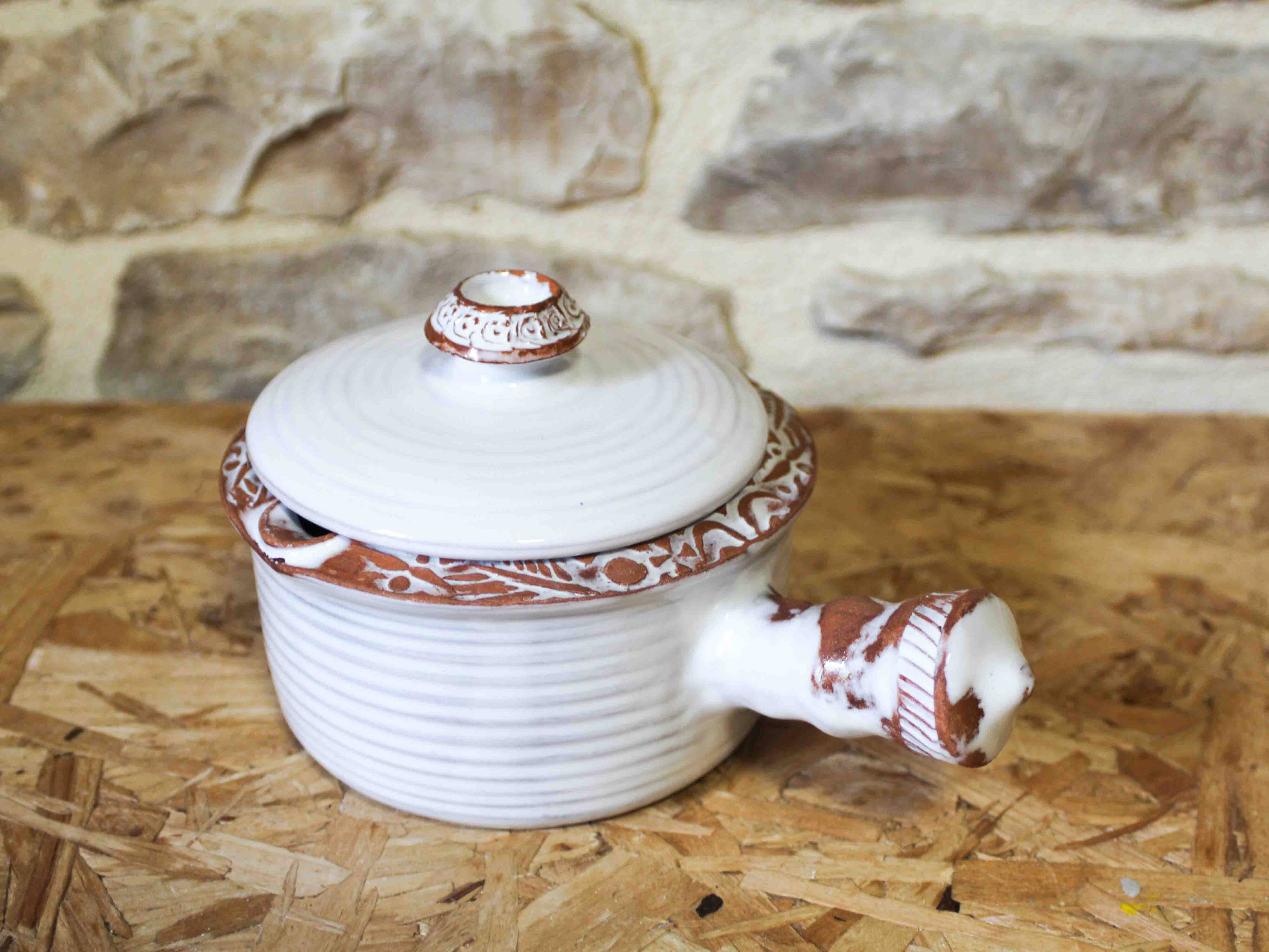Set of 3 ceramic pieces by Gilbert Portanier Vallauris