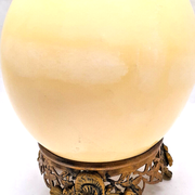 Ostrich egg on bronze foot beautiful deco pattern cabinet of curiosities