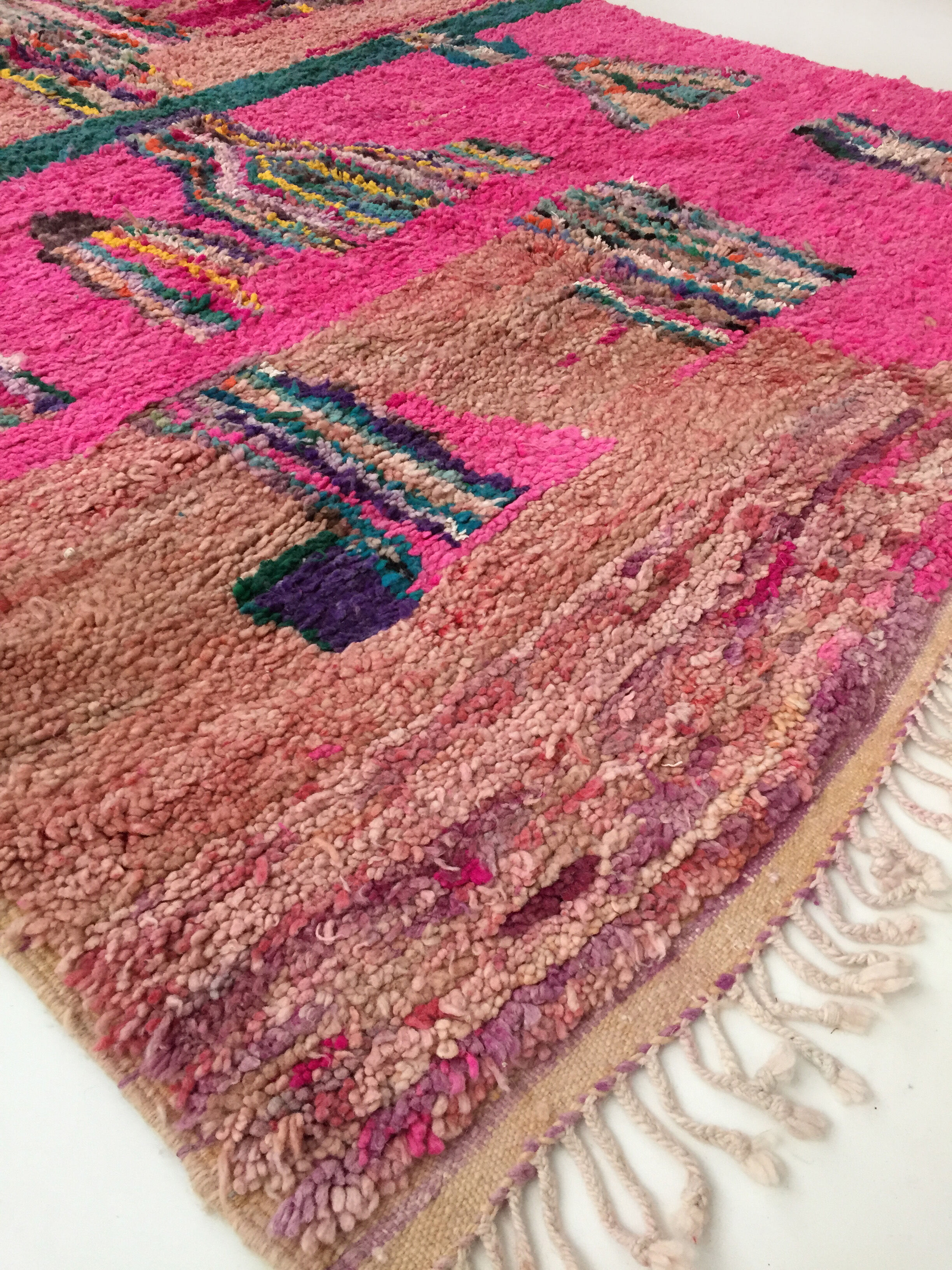 Moroccan Berber carpet Boujaad with colorful patterns 252x168m