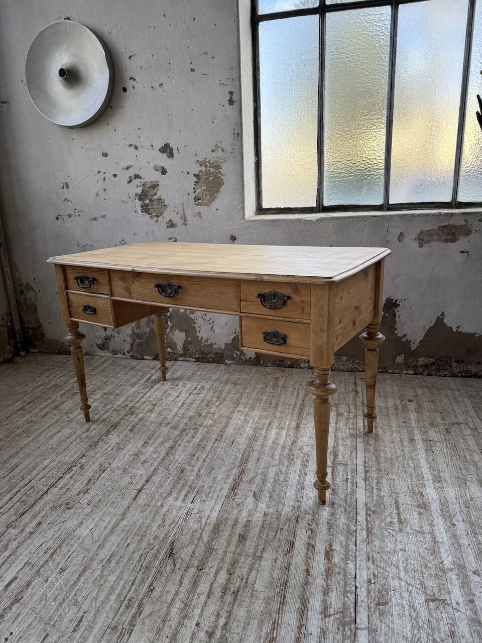 Blonde walnut desk and pine top 1900