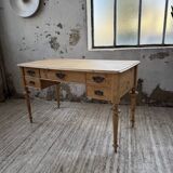 Blonde walnut desk and pine top 1900