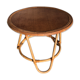 Table basse en rotin vintage