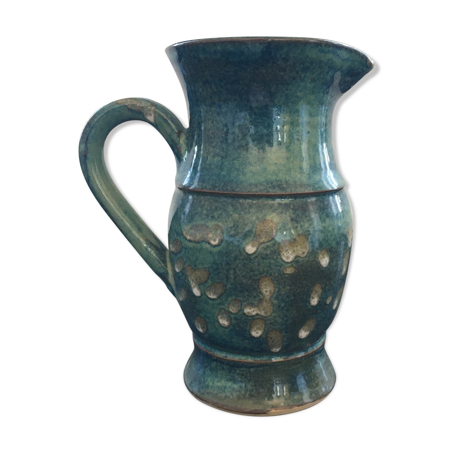 Pitcher blue green decoration peas