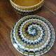 Art Deco ceramic jewelry box with spiral pattern