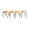 Series of 4 stackable vintage stools