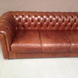 Chesterfield brown sofa 3-seater
