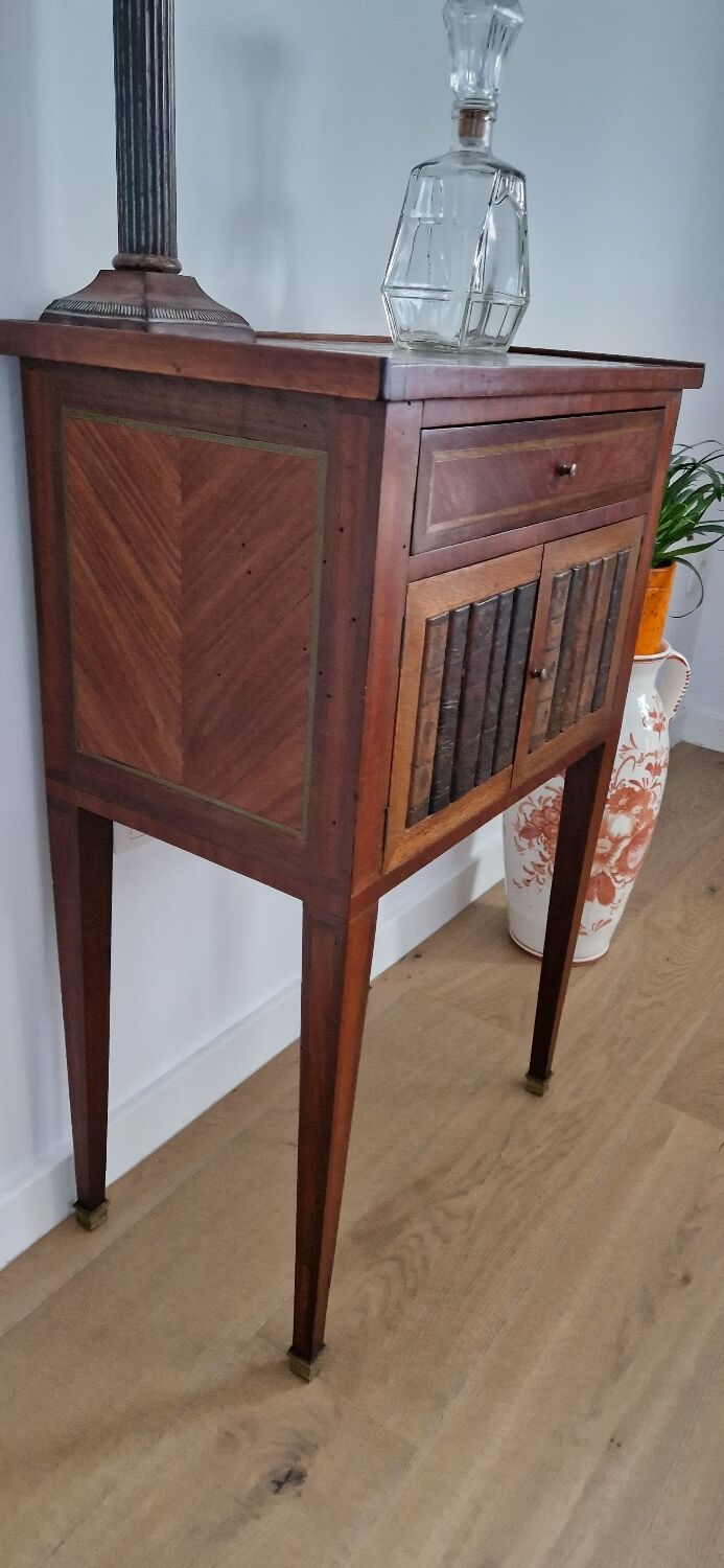 Directory style marquetry side table