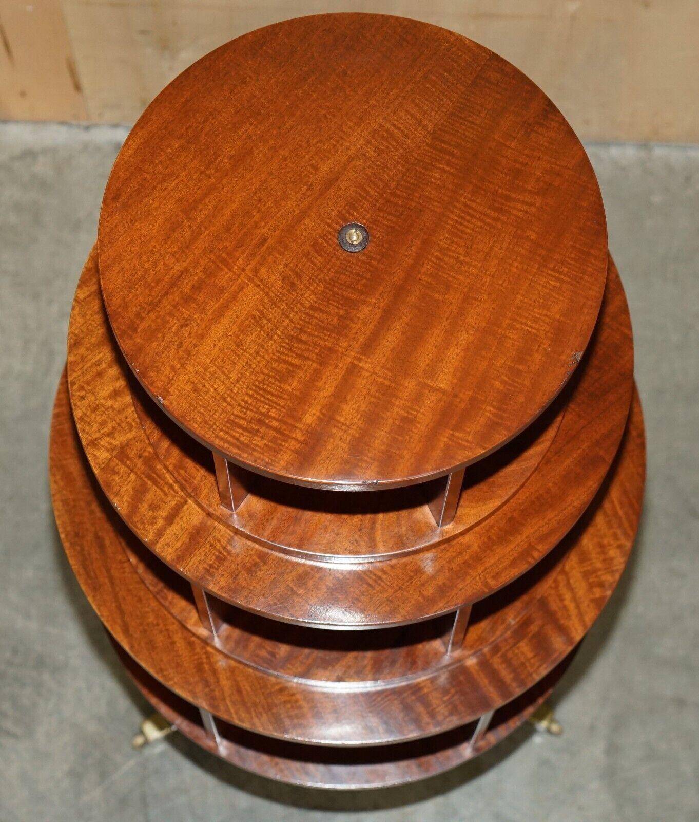 Regency-style rotating library in hardwood, 148 cm