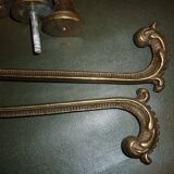Paires de 2 crochets pour embrasses en laiton ancien