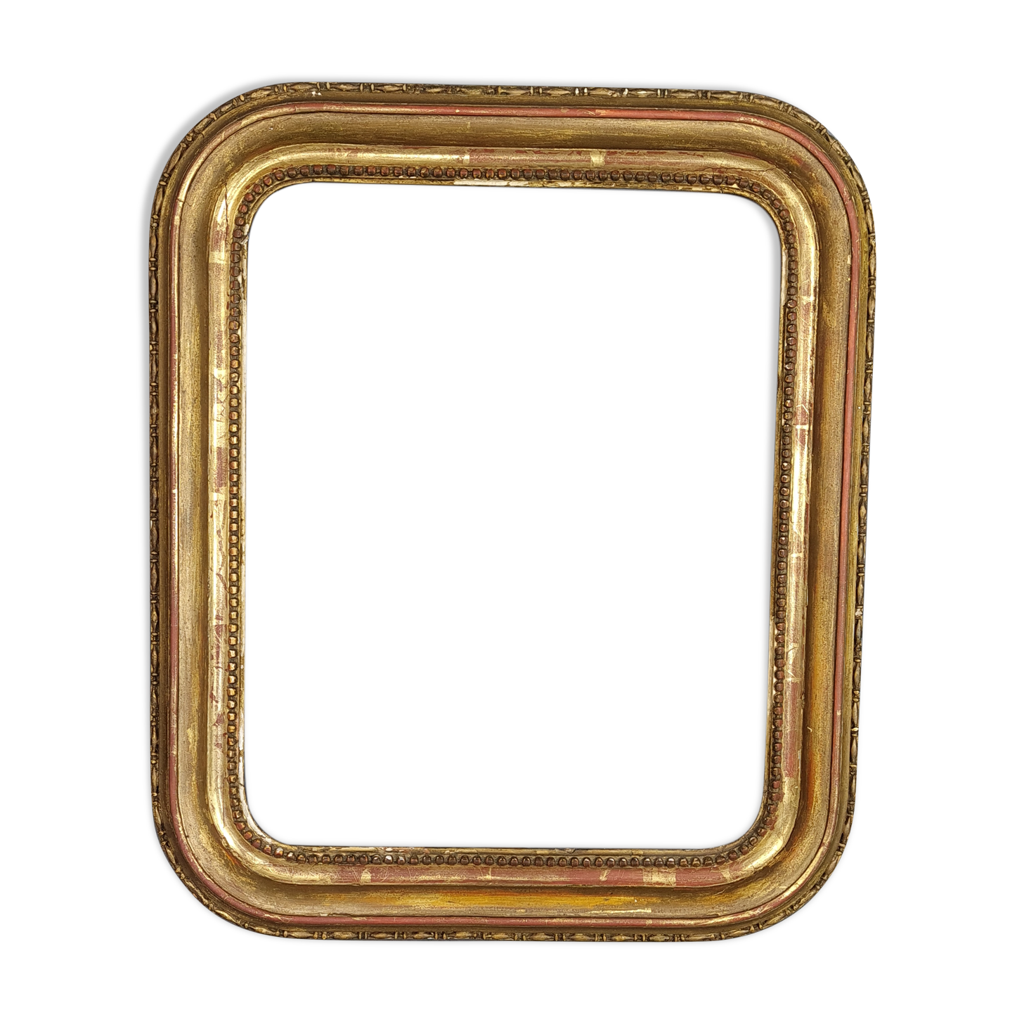 Old frame with doucine gilded stucco wood