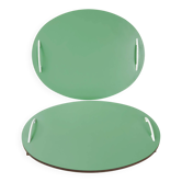 Paire de grands plateaux vintage 1950