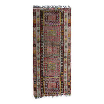 Antique Turkish Kilim Rug Traditional Tribal Runner Hand-Woven