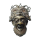 Vintage bronze African mask Bamoun, Cameroon
