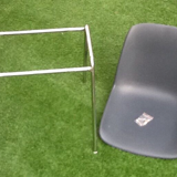 1970s pat. pend dipiplast stackable chair grey shell grained surface