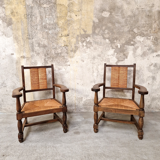 Pair of neo-Basque armchairs