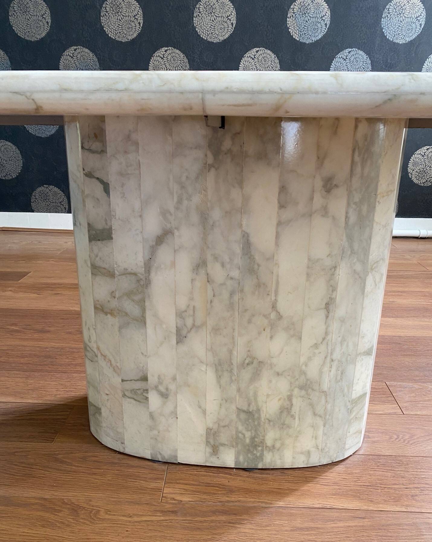 Oval marble table