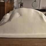 Glazed earthenware sculpture "Greyhound in Motion" by Abel René-Philippe