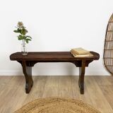 Banc en bois vernis foncé