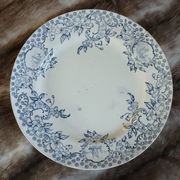 20 mismatched antique flat plates in ironstone
