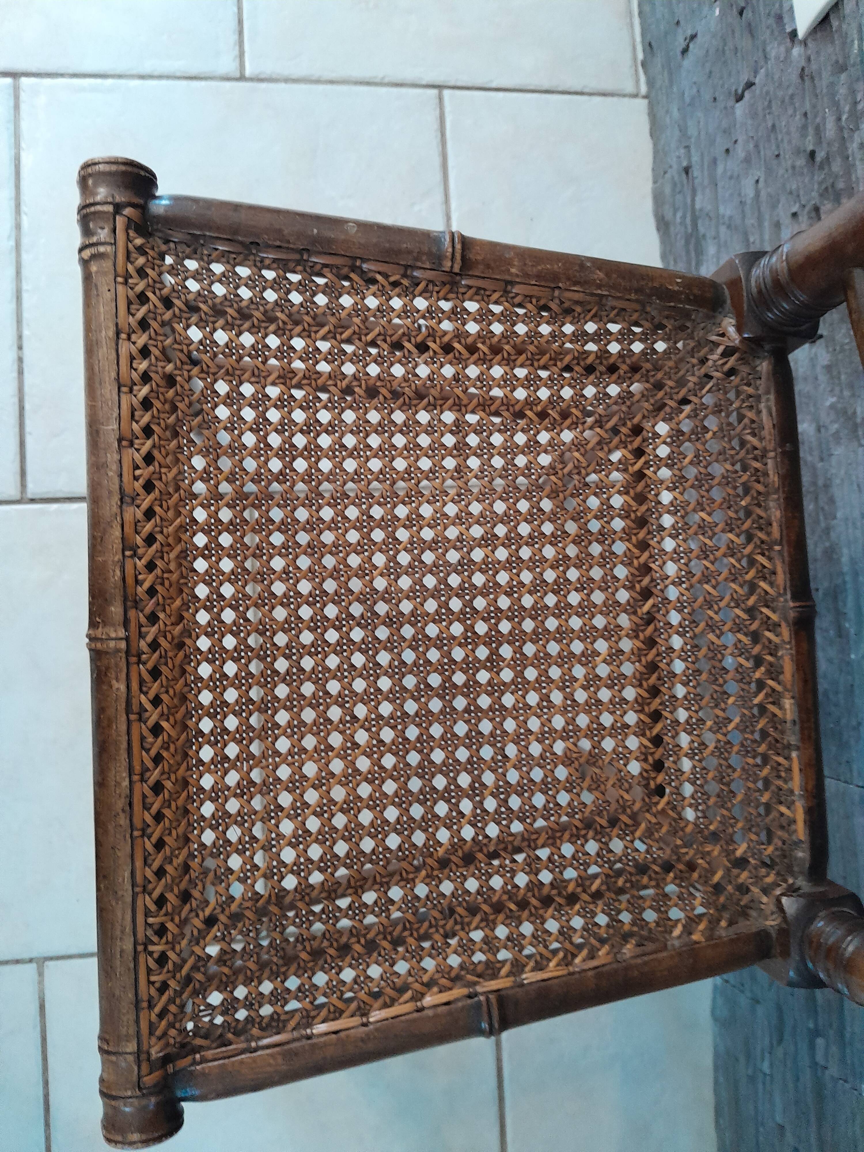 Bamboo style bedroom chair 1900 old Napoleon III