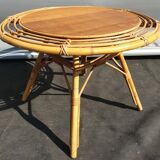 Bamboo and rattan side table