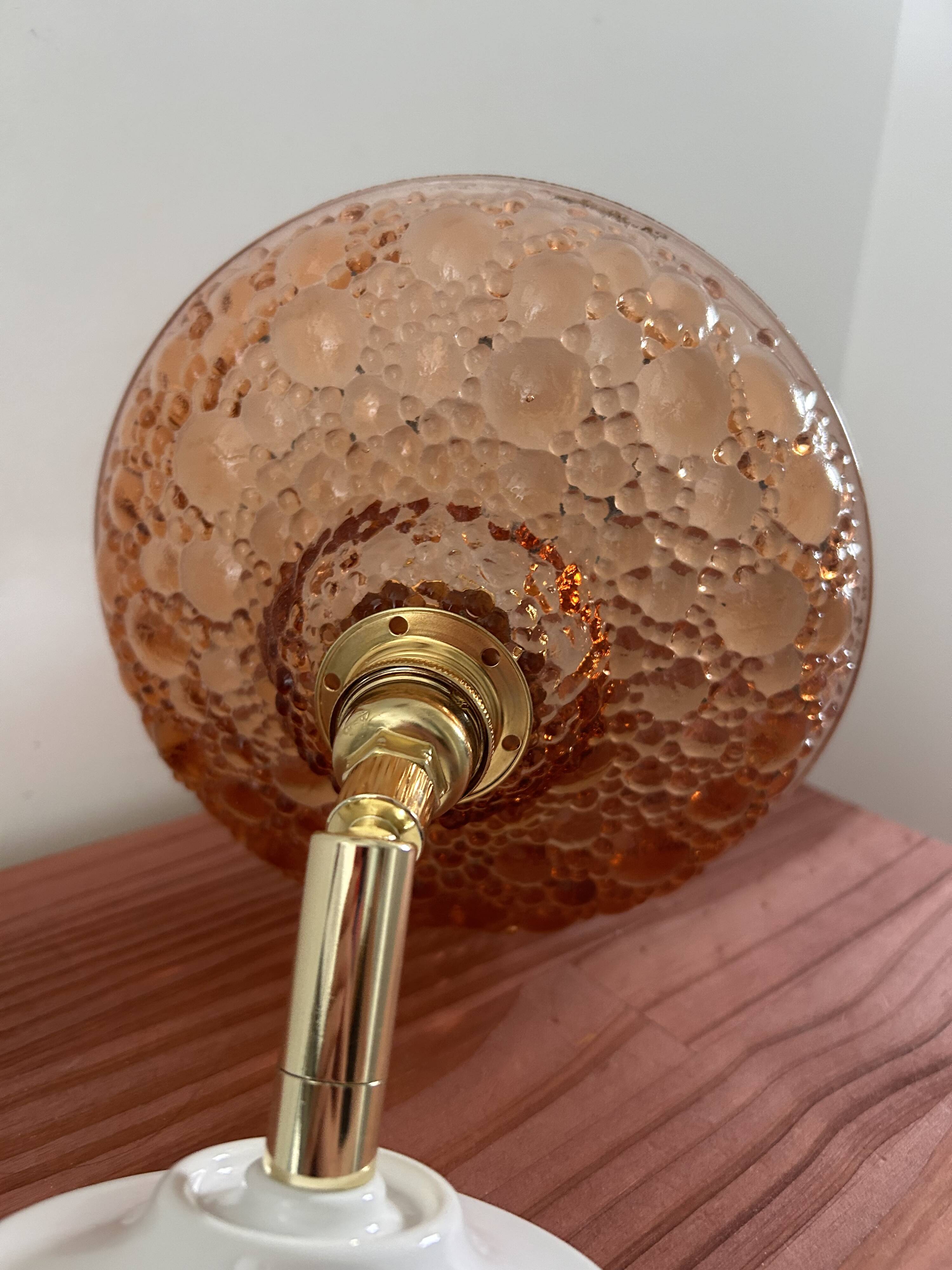 Bubbled glass wall light