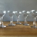 5 champagne flutes in Portieux crystal