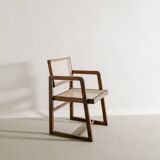 French Mid Century Wooden Box Dining Office Chair Pierre Jeanneret, 1950s