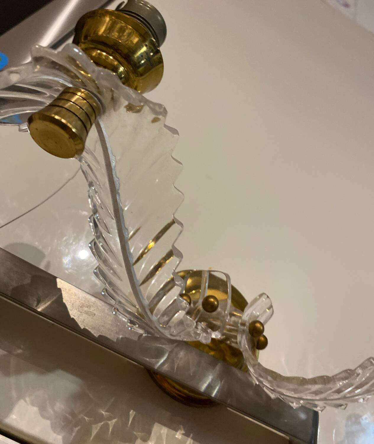 Double brass wall light from the 60s