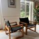 Mid Century Pair of Armchairs by Georg Jensen for Bernstorffsminde, Original Black Velvet