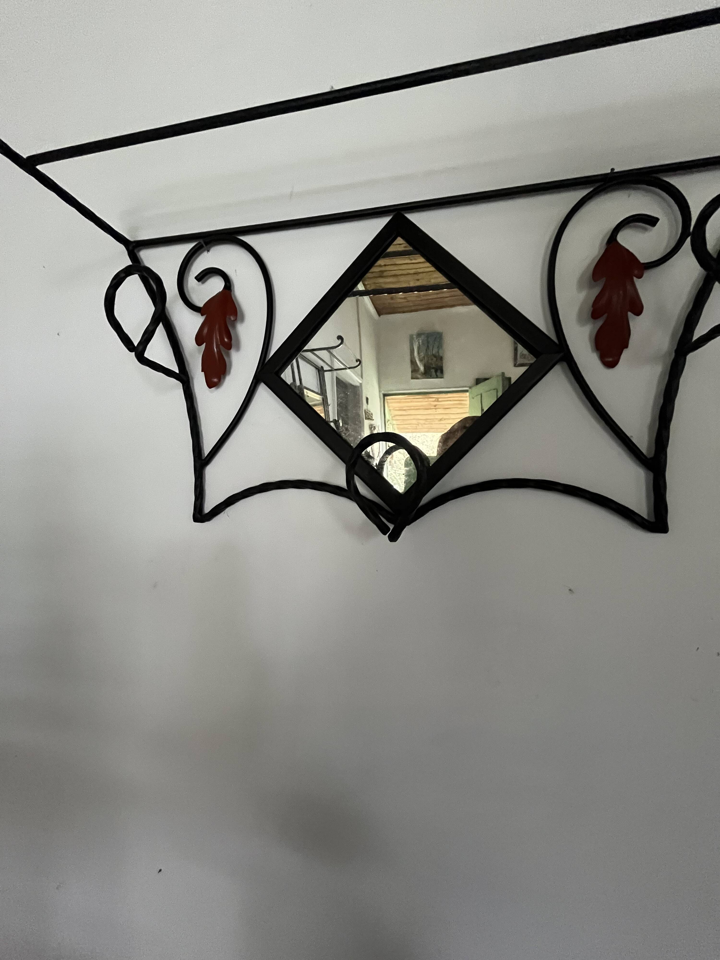 Wrought iron coat rack