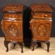 Pair of Louis XV style inlaid Lombard bedside tables