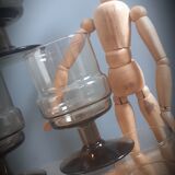 Set 6 vintage brown glasses