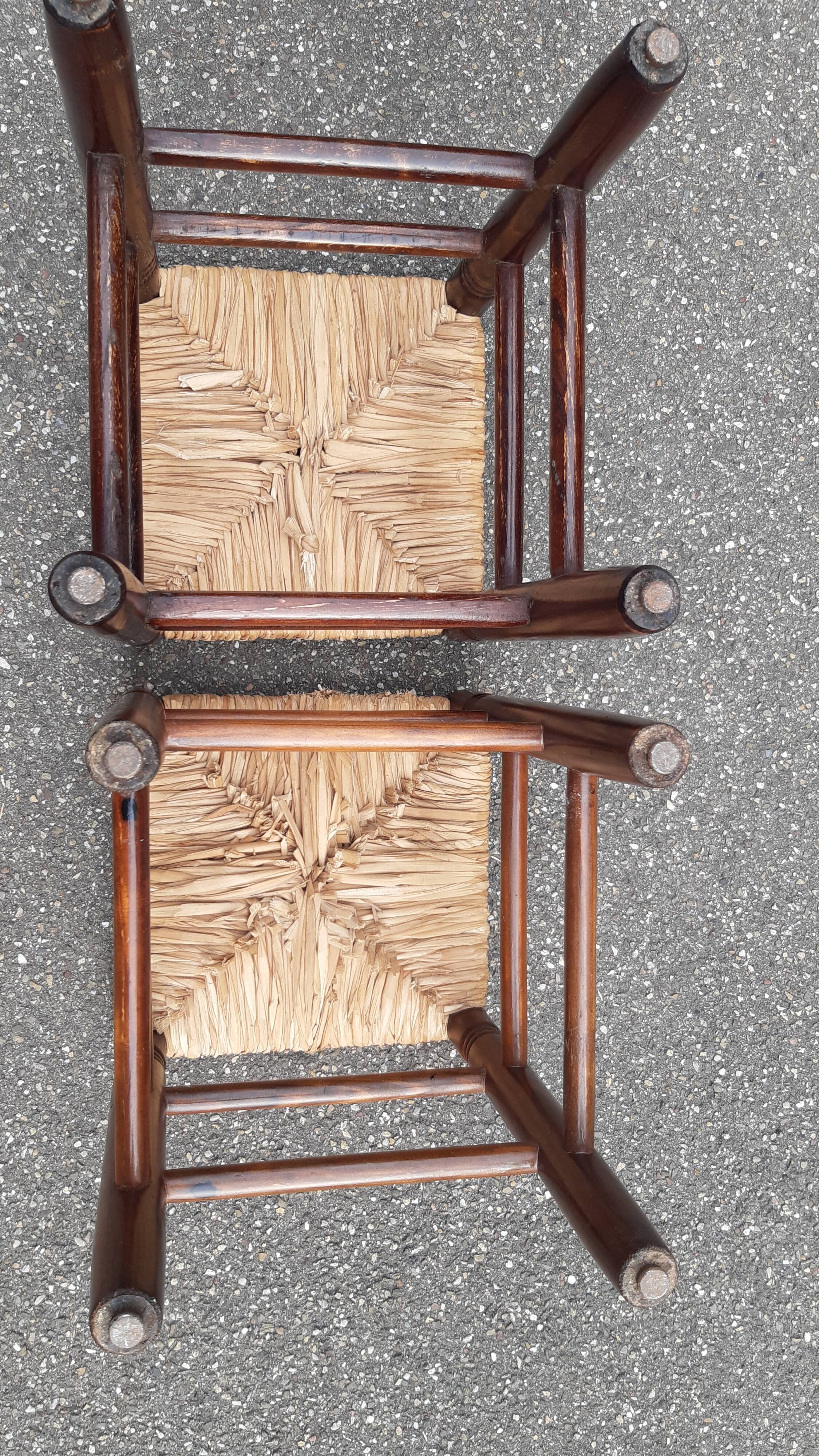 Set of 6 straw stools