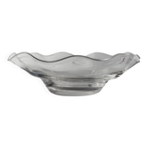 Grand saladier vintage en verre 16,5” Laica Cristalleria - forme ondulée, verre transparent - Italie années 1990