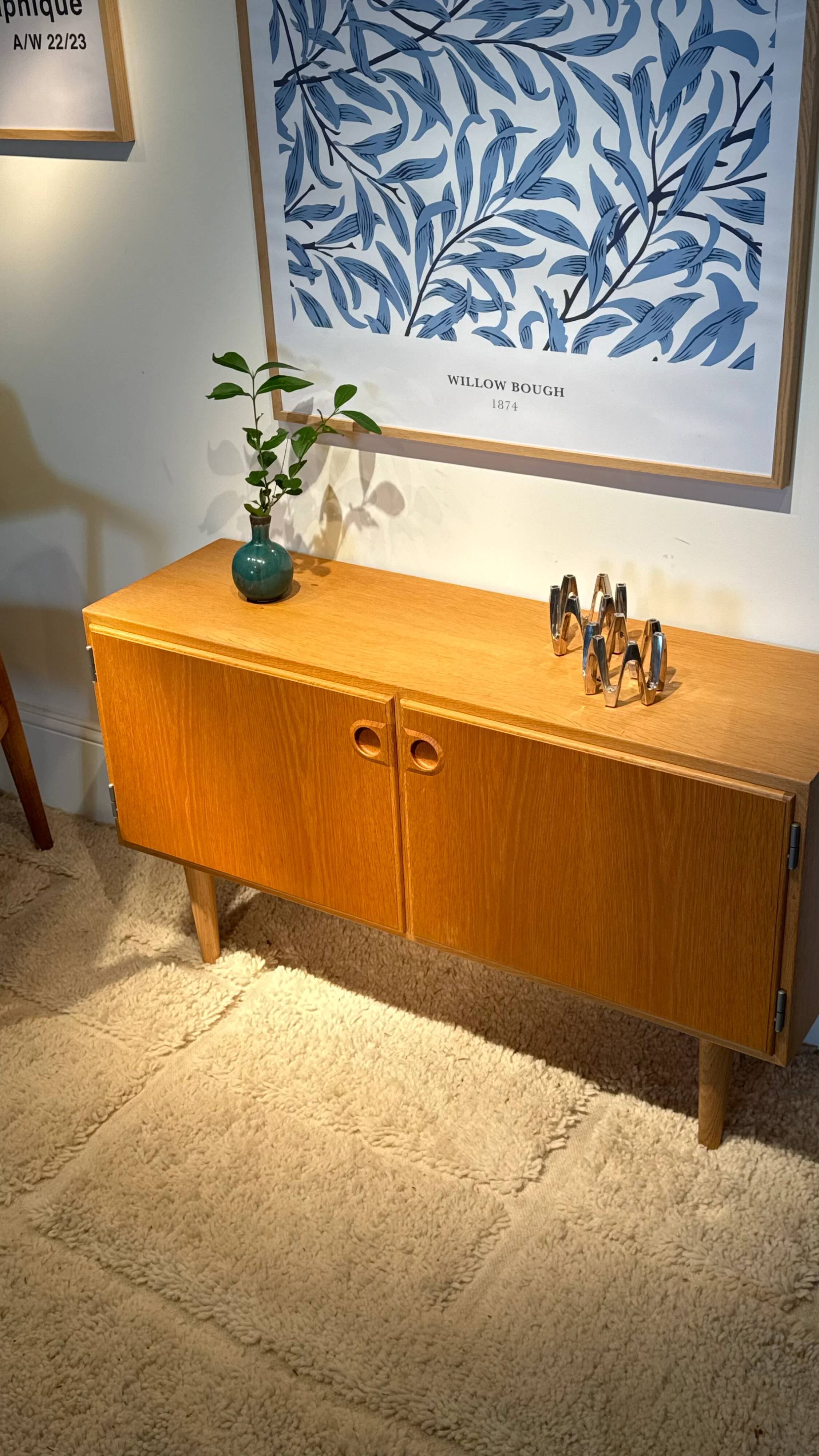Vintage Scandinavian buffet in golden oak "Thyra"