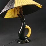 Bedside lamp vintage ceramic black and yellow