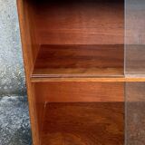 Glass bookcase, glass floor shelves by FD Rozaffy, 1960s